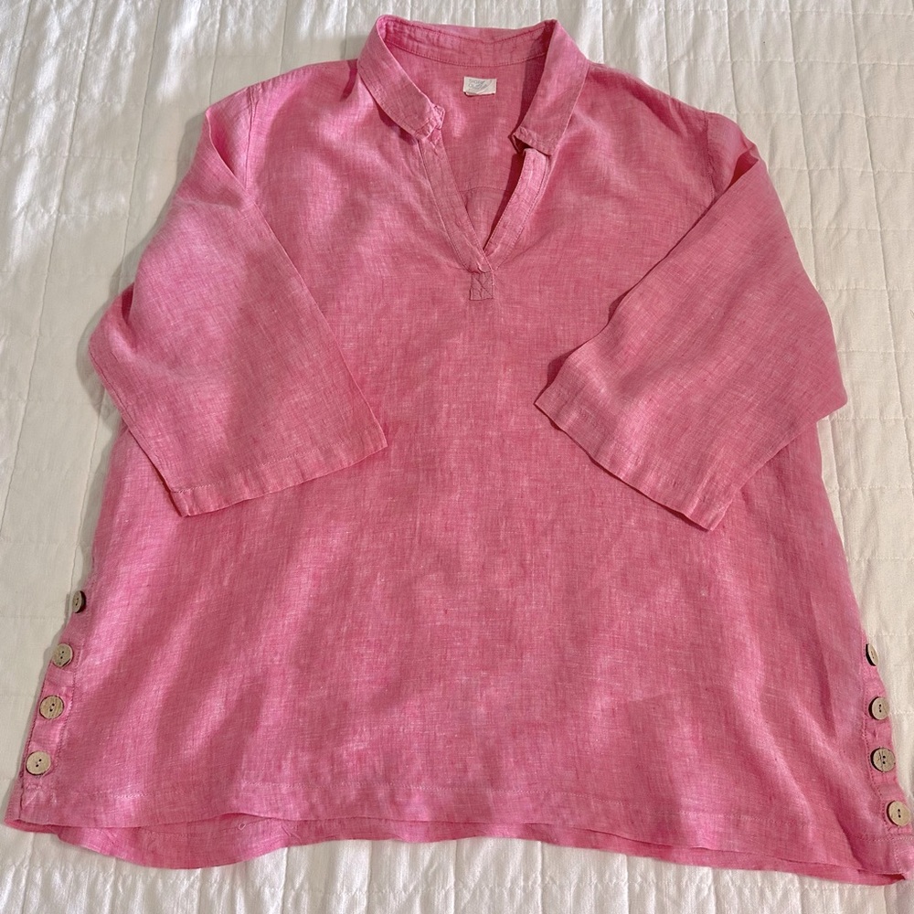 Pink linen tunic